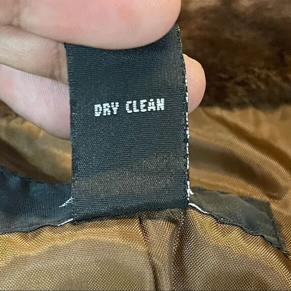 Alfani brown faux fur texture soft mid length lined collared coat jacket MP - Picture 8 of 12